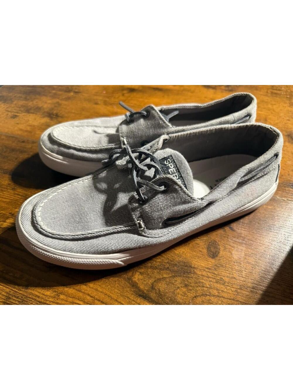 Sperry Boat Shoe Canvas Lace Up Nautical Casual Gray Size 11 Men's
